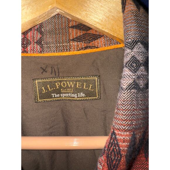 J L Powell Aztec Button Up Flannel Shirt Men's Size XXL Western Geometric Fall - Picture 9 of 11